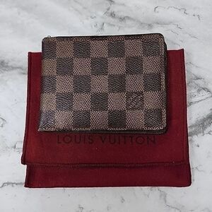 Authentic Louis Vuitton Damier Ebene Bi-fold Men's Wallet
